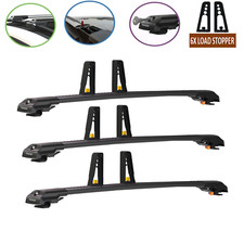 FOR VW CADDY 3X LOCKABLE BLACK CROSS ROOF BARS RACK 2003 ON 6X STOPPER