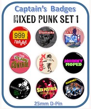 Set of 9 Mixed Punk Badges