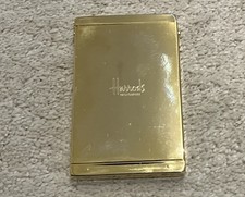 Harrods Vintage Gold Tone Metal Business Card Holder - New Old Stock Unused
