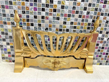 Vintage Solid Brass Fire Grate Front Fret Fireplace Guard 40cm Width