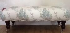 A new footstool in Laura Ashley Wisteria Pistachio Duck Egg fabric