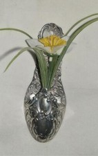 Antique Hallmarked Repousse Silver Birmingham 1904 L&S Slipper Wall Posy Holder'