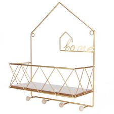 Nordic Style Storage Rack PunchFree WallMounted Geometric Wrought Iron Shelf HOT