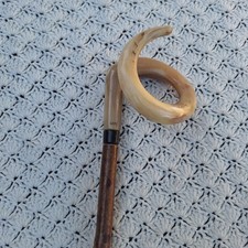 Vtg Long Curly Ram Horn Crook