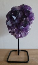 Stunning GRADE A Amethyst Geode On Stand Uruguay 15cm Crystal Druze Cluster G56
