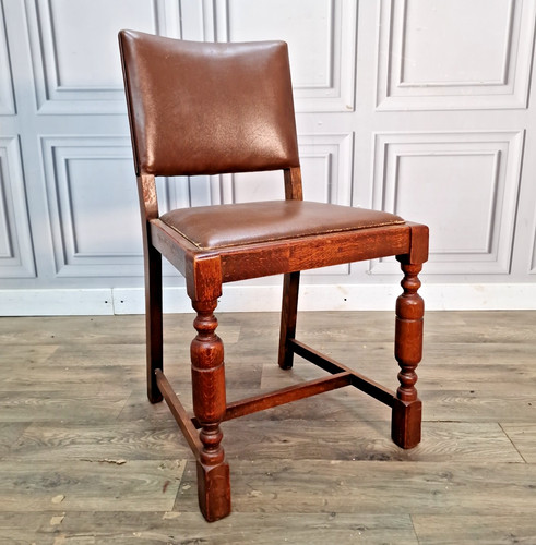 Vintage oak side chair - oak, solid