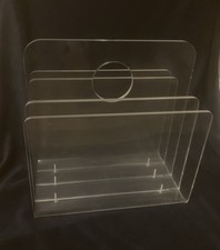 Michel Dumas Roche Bobois Style Lucite/ Plexiglass Magazine Rack Vintage 1970s