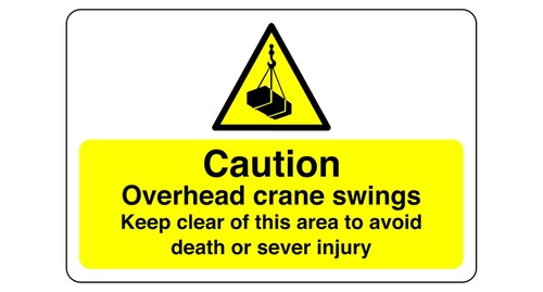 Overhead crane swings - , sign