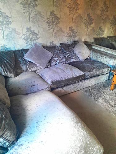 Grey velvet corner sofa - grey,