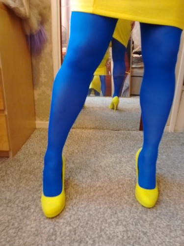 Blue tights matte opaque 60d - tights,