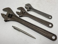 3x Bahco Adjustable Spanners 12" 8" & 6" Wrench Made In Sweden Quality Tools