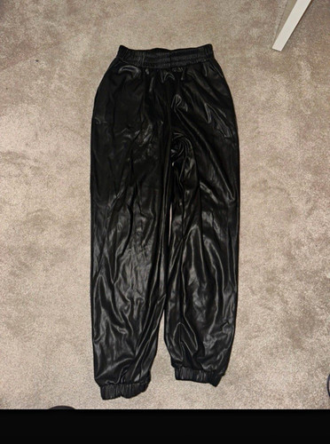 Missguided black faux - faux, leather