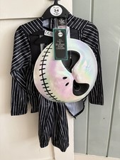 Disneys The Nightmare Before Christmas Jack Skellington Kids Costume 3-4 + Mask