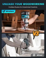 21V Palm Routers Wood Trimmer Cutting Woodworking Cordless Compact Wood Router