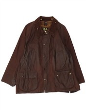 BARBOUR Mens Bedale Waxed Cotton Jacket Size 52 2XL Brown Cotton MY02