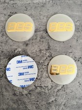 4x Stickers BBS Wheel Cap Centre Emblems 70mm Sticker Gold/ Silver NEW & SEALED