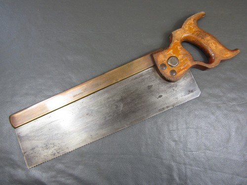Vintage brass backed tenon - 14",