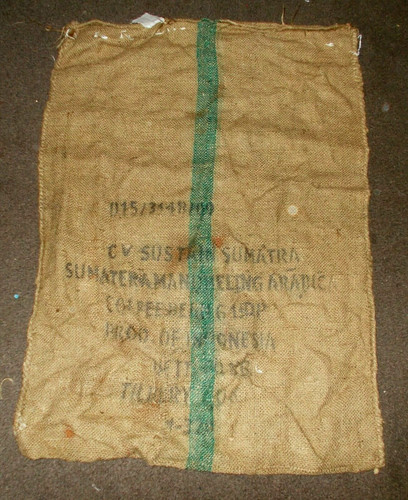 Large vintage hessian coffee - large,