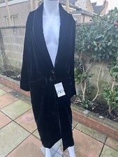 zara COLLECTION VELVET ROBE COAT