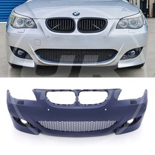 PRIMER FINISH FRONT BUMPER M5 STYLE FOG SURROUNDS FOR BMW 5 SERIES E60 2003-2010