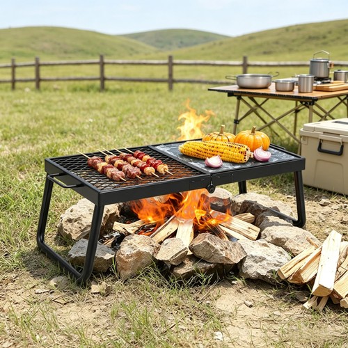 Folding campfire grill - grill, 22.4"