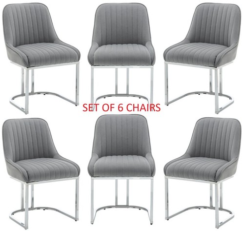 Grey velvet dining chairs - velvet,