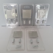 10 x IKEA RULL - Drawer/Door/Cabinet Handles/Pulls/Knobs Brushed Chrome + Screws