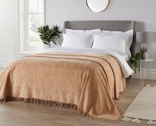 Luxury 100% Cotton Candlewick Geneva Design Classic Throwover Bedspread Blanket