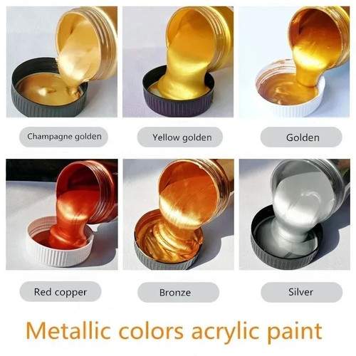 60ml gold metallic acrylic - 60ml,gold,