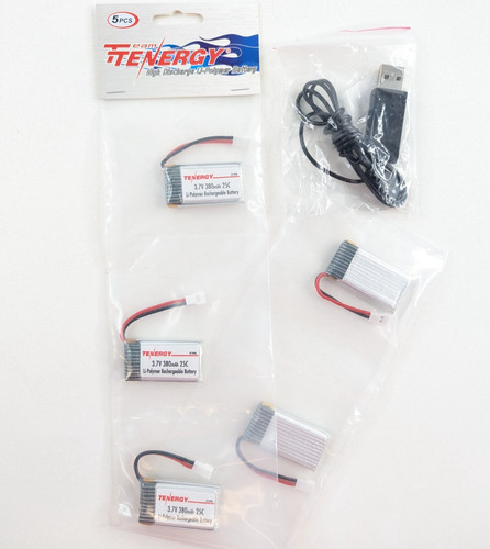 New 5pc tenergy 380mah - new, 3.7v