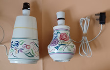 2 x Poole pottery lamps floral and bird design non tested