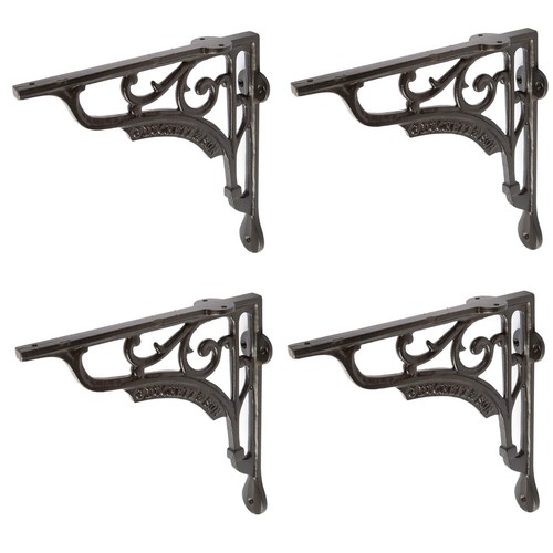 Ornate iron shelf - 4x,
