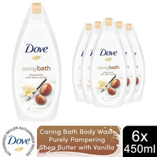 Dove Caring Bath Body Wash Purely Pampering Shea Butter with Vanilla, 6x450ml