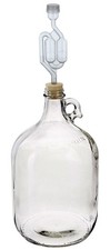 1 Gallon Glass Wine Fermenter #6 Drilled Rubber Stopper and Twin Bubble Airlock