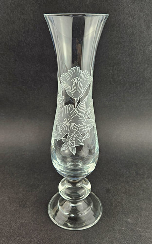 Vintage clear etched glass - vintage,
