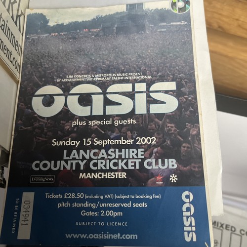 Oasis concert ticket stub - ticket,
