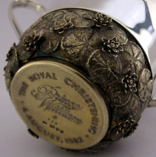 STUART DEVLIN SOLID STERLING SILVER GILT PRINCE WILLIAM CHRISTENING CUP 1982