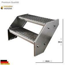 Premium Steel Stair 2 Steps 600-1400 mm Galvanised Terrace Outdoor Railing Stair