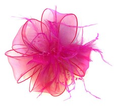 Chiffon & Feather Hair Fascinator Headband Wedding Royal Ascot Races Ladies