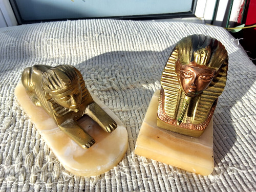 Vintage egyptian brass sphinx - vintage,