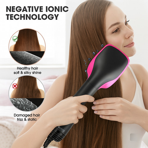 One step hair dryer brush - brush, hot