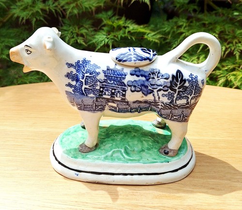 Victorian staffordshire cow - victorian,