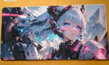 XL Gaming Mouse Pad Desk Mat 60x30cm – Neon Pink Mech Armor Anime Girl – New F7
