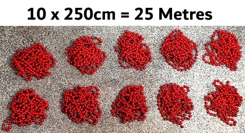 250cm 25m red beads - 10,