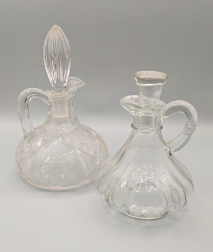 2pc clear glass cruet set - cruet, w/