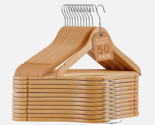 Premium wooden hangers pack - wooden,