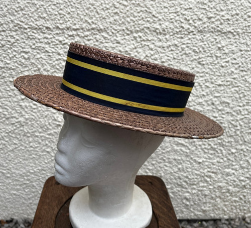 Vintage straw boater hat - vintage,