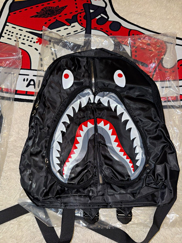 Men bape black shark mouth - bape,