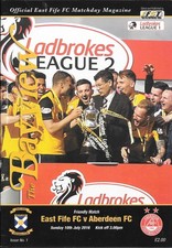 East Fife v  Aberdeen  July 2016   ** MINT **