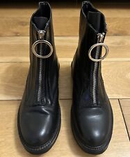 Mango Black Zip Front Boots